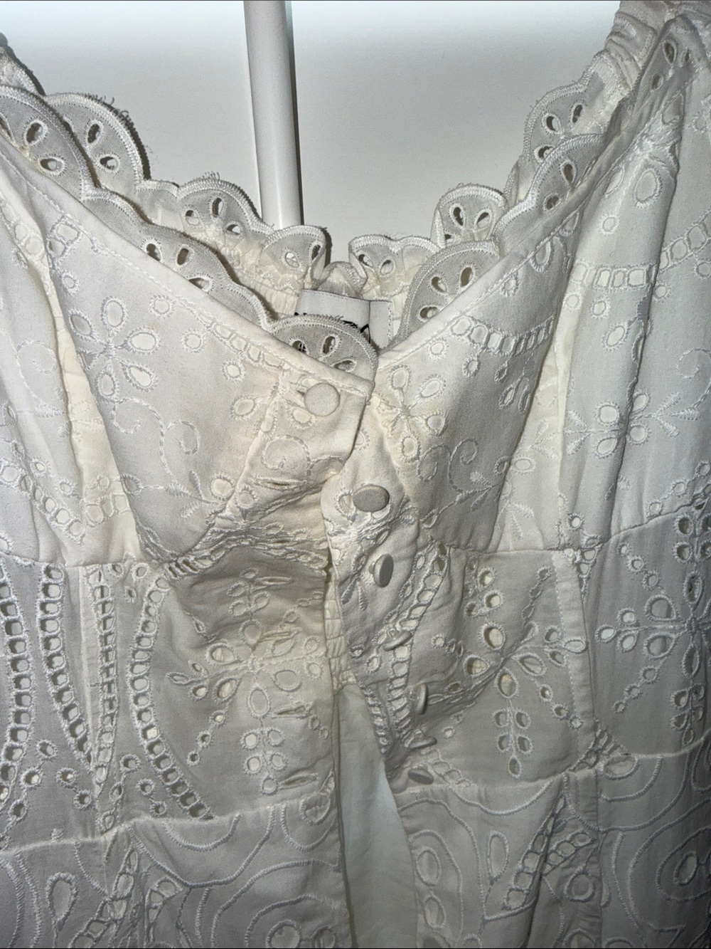 Charo Ruiz White Eyelet Puff-Sleeve Maxi Dress - Picture 3 of 4